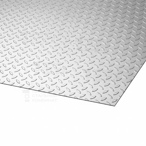 Лист алюминиевый рифлёный Чечевица 3,5х2000х1200 мм ВД1 ГОСТ 21631-2023